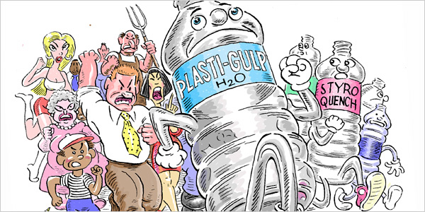 Water Bottle Cartoon. Source of the cartoon: online